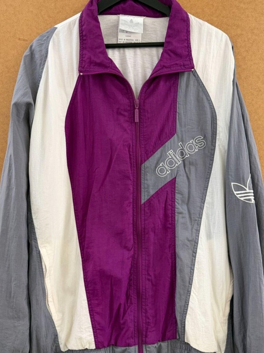 Adidas Men's Purple and Grey Jacket